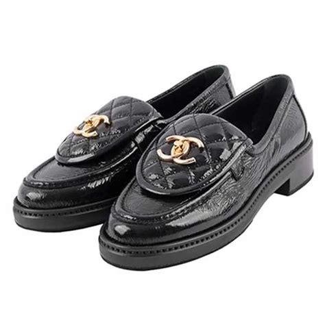 chanel womens gold loaferst g31961|Chanel lambskin loafers.